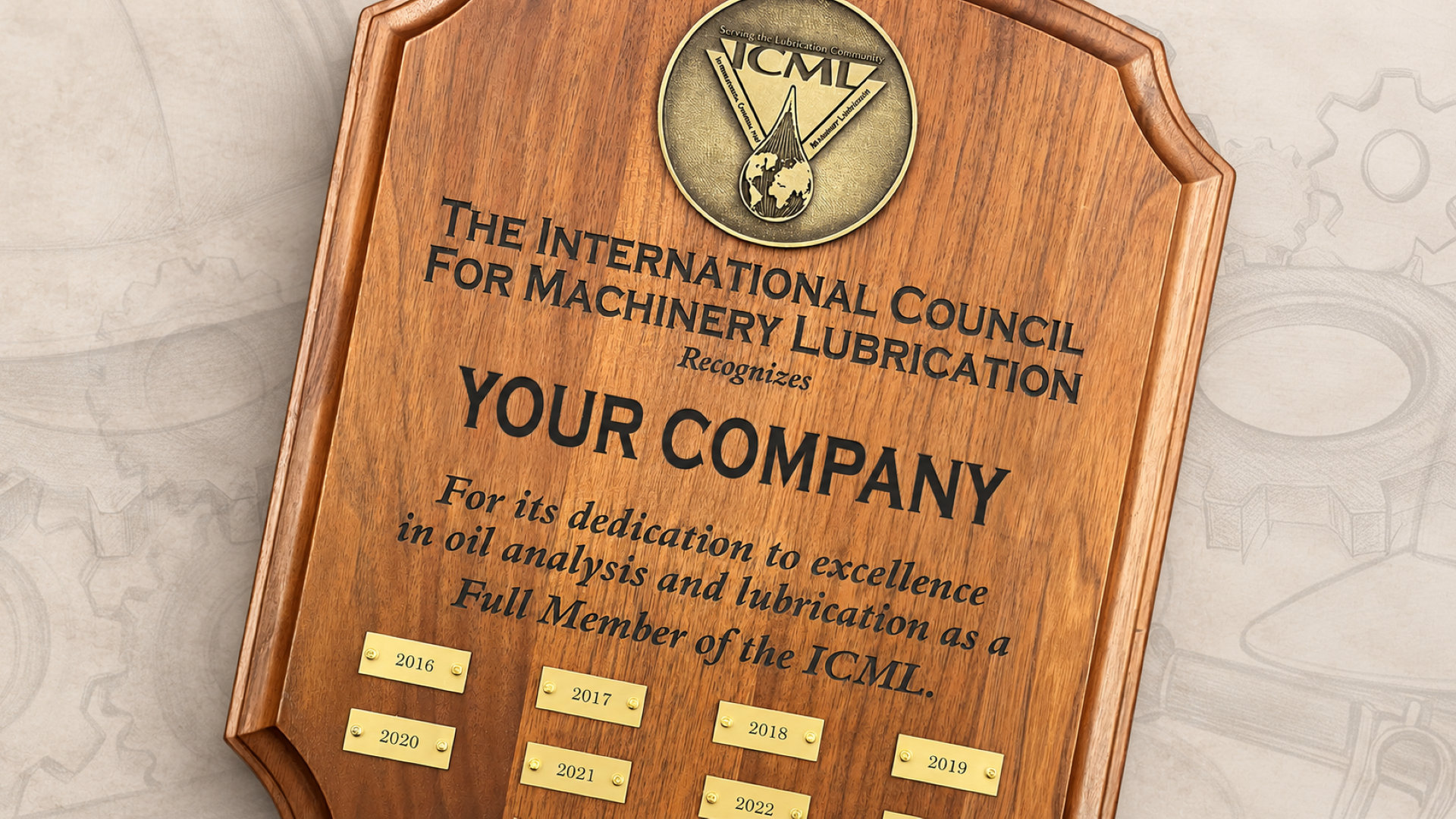 ICML membership plaque recognizing your company
